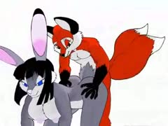 In this xxx cartoon clip, a legal-age adolescent bunny with a fox is smoking a gorgeous schlong while enveloping and banging.